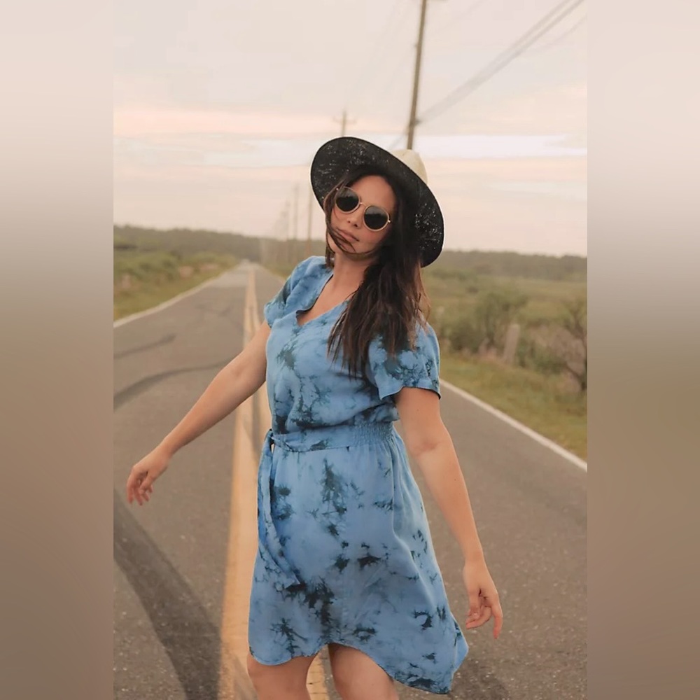 Anthropologie Cloth & Stone Liv Tie-Front Mini Dress - size XS